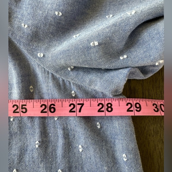Lane Bryant Classic Split Neck 3/4 Sleeve Smock Blouse Chambray Size 26/28 - Picture 11 of 13